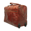 Full-grain leather duffel bag with trolley - Mohagany-1