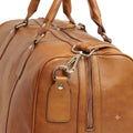 Full-grain leather duffel bag with trolley - Colonial Brown-1