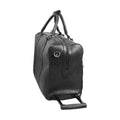Full-grain leather duffel bag with trolley -  Black-1
