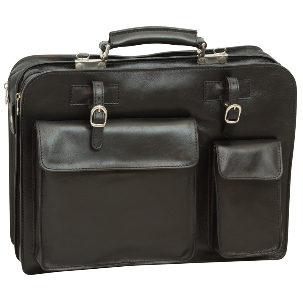 Leather Briefcase - Black-0