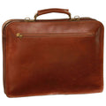 Leather Briefcase with belt straps - Brown-1