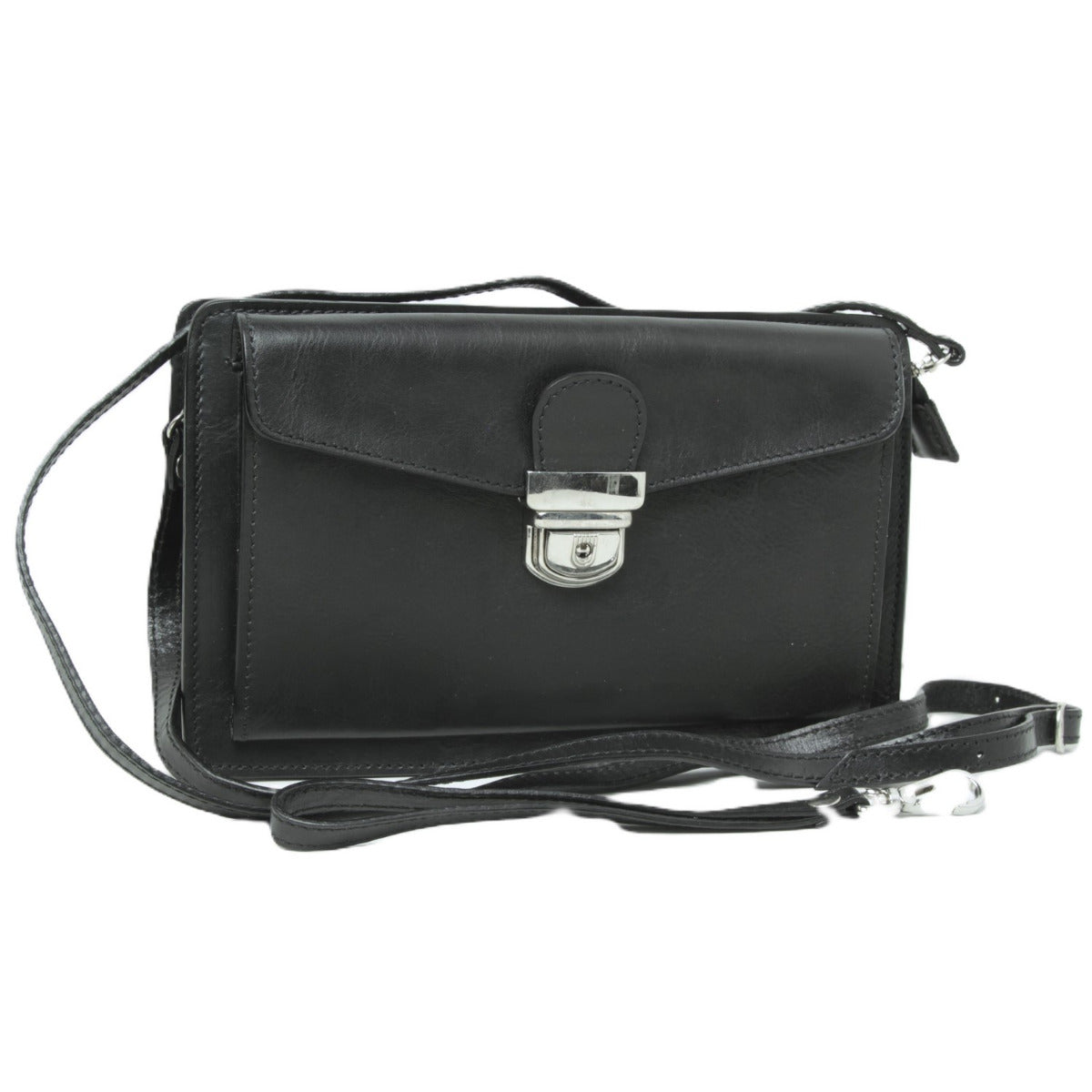 Full grain leather Clutch  - black-0