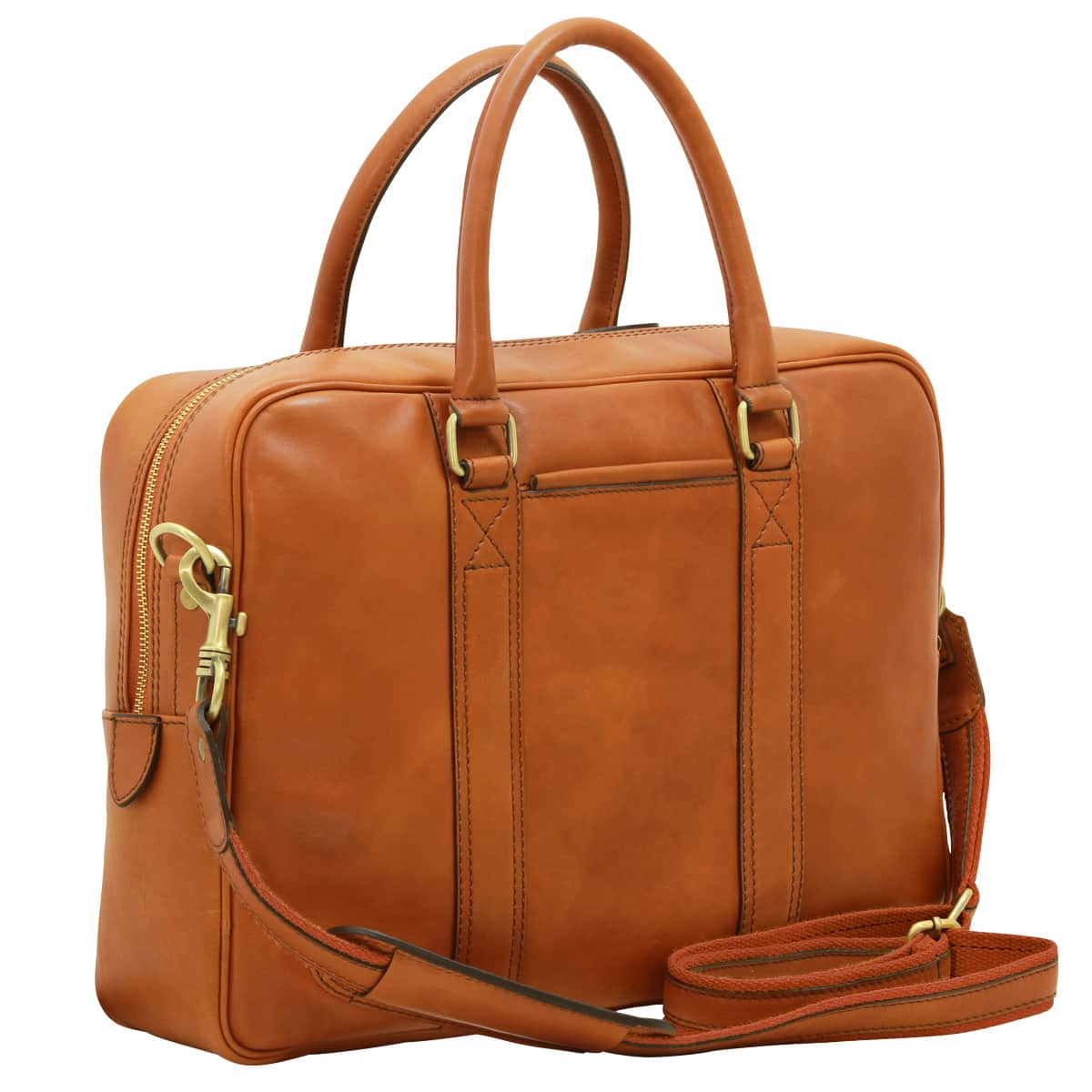 Soft Calfskin Leather Briefcase - Gold-0