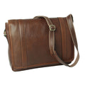 Soft Calfskin Leather Messenger Bag - Chestnut-1