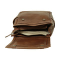Leather Laptop Backpack with Trolley Strap - Chestnut-1