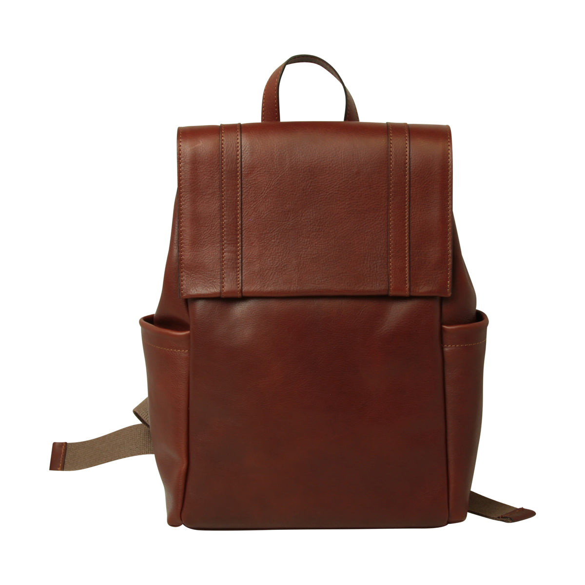 Leather Laptop Backpack with Trolley Strap-  Mahogany Brown-0