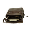 Leather Laptop Backpack with Trolley Strap- Dark Brown-1