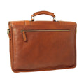 Calfskin Leather Briefcase-Teak-1