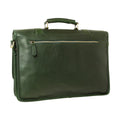 Calfskin Leather Briefcase-Green-1