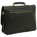 Soft Calfskin Leather Briefcase with shoulder strap - Black-1