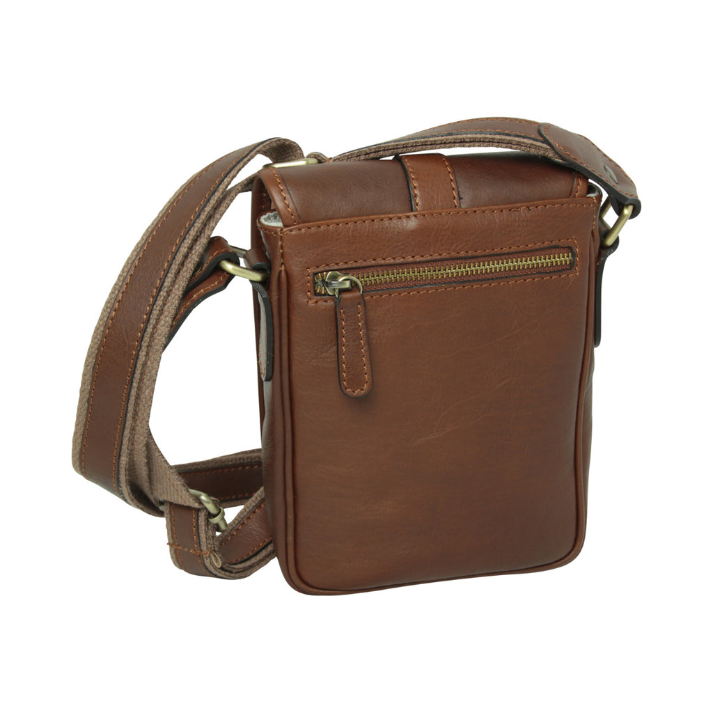 Leather Shoulder Bag Mens in chestnut Leather-1