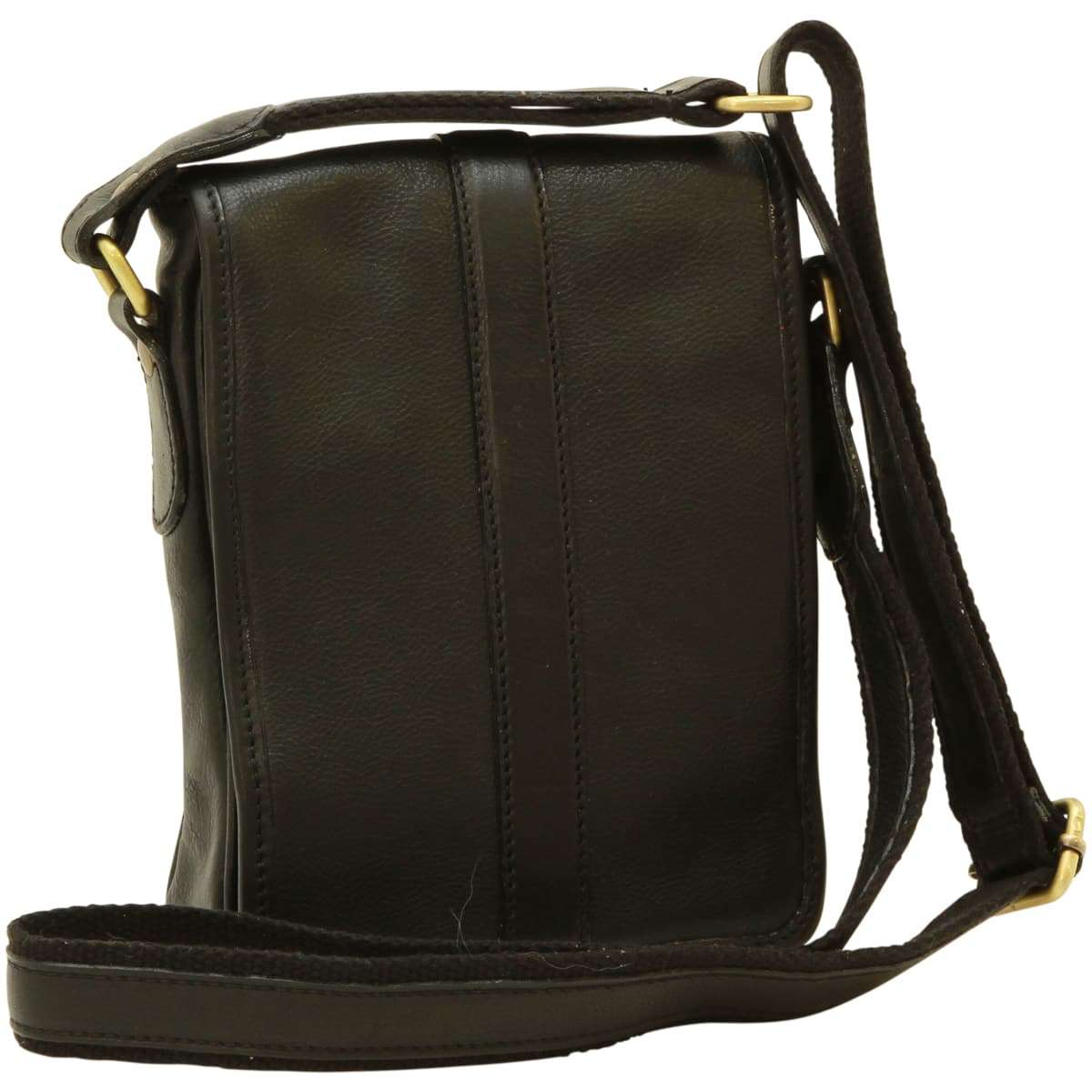 Leather Shoulder Bag Mens in black Leather-0