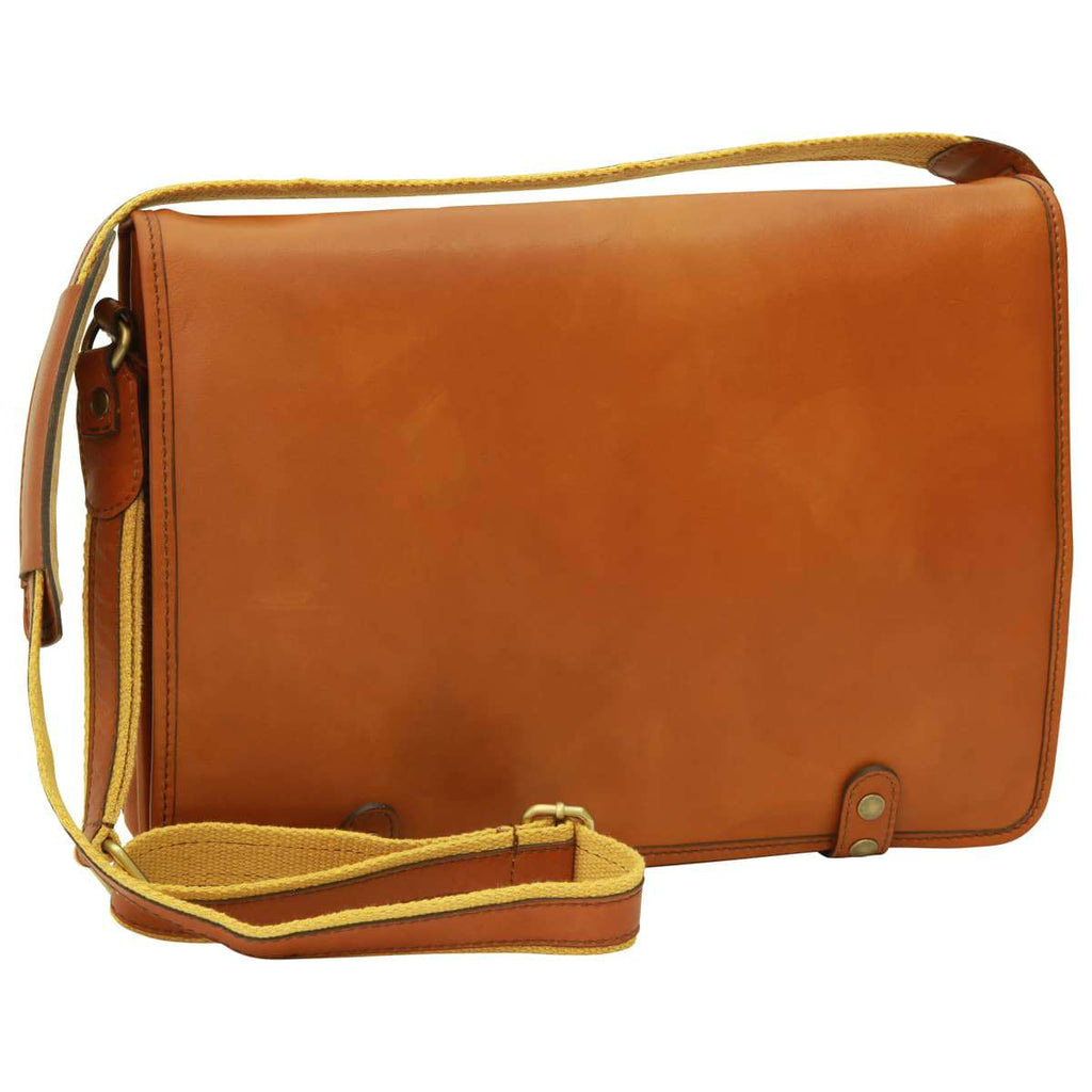 Calfskin Nappa Messenger Bag - Gold-0