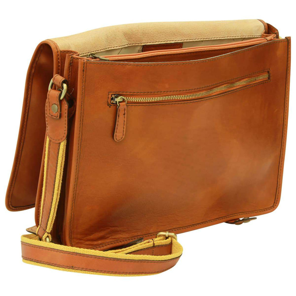 Calfskin Nappa Messenger Bag - Gold-1