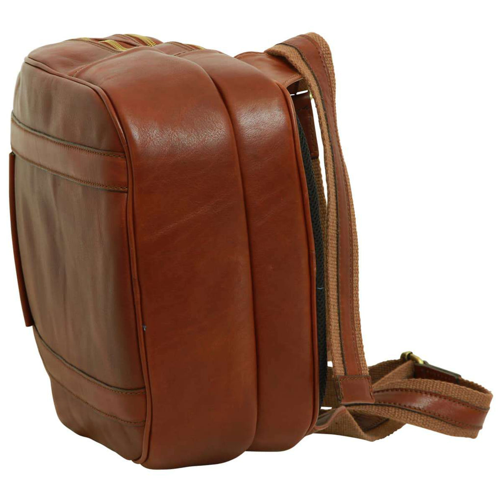 Soft Calfskin Leather Laptop Backpack - Mahogany Brown-1