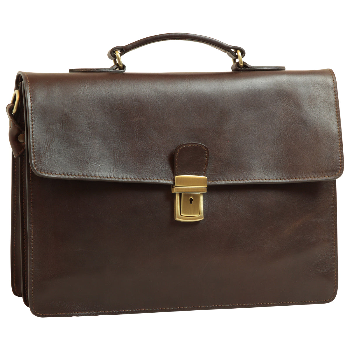 Leather computer bag for men – Dark Brown-0