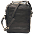 Leather Shoulder Bag with front pocket - Black-1