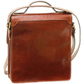 Leather Cross Body Satchel Bag - Brown-1