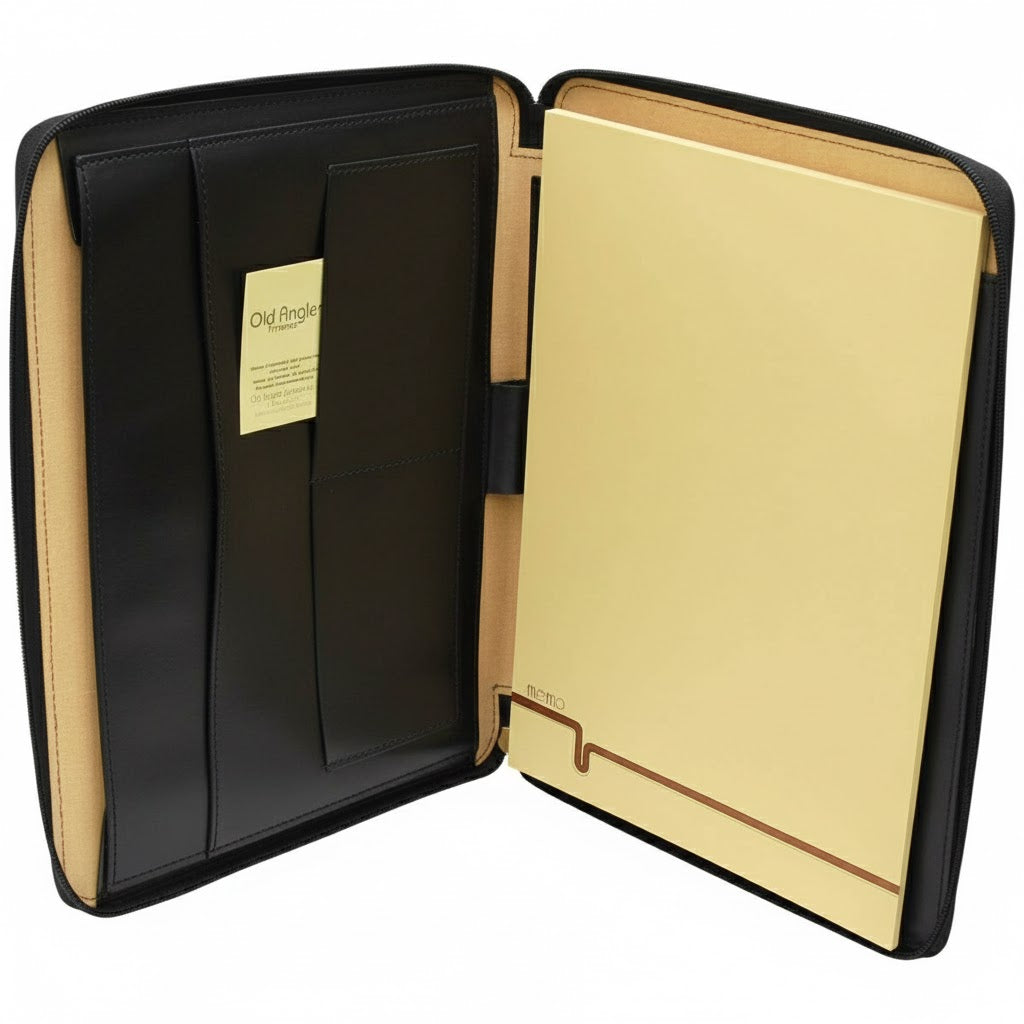Cowhide leather portfolio - Black-0