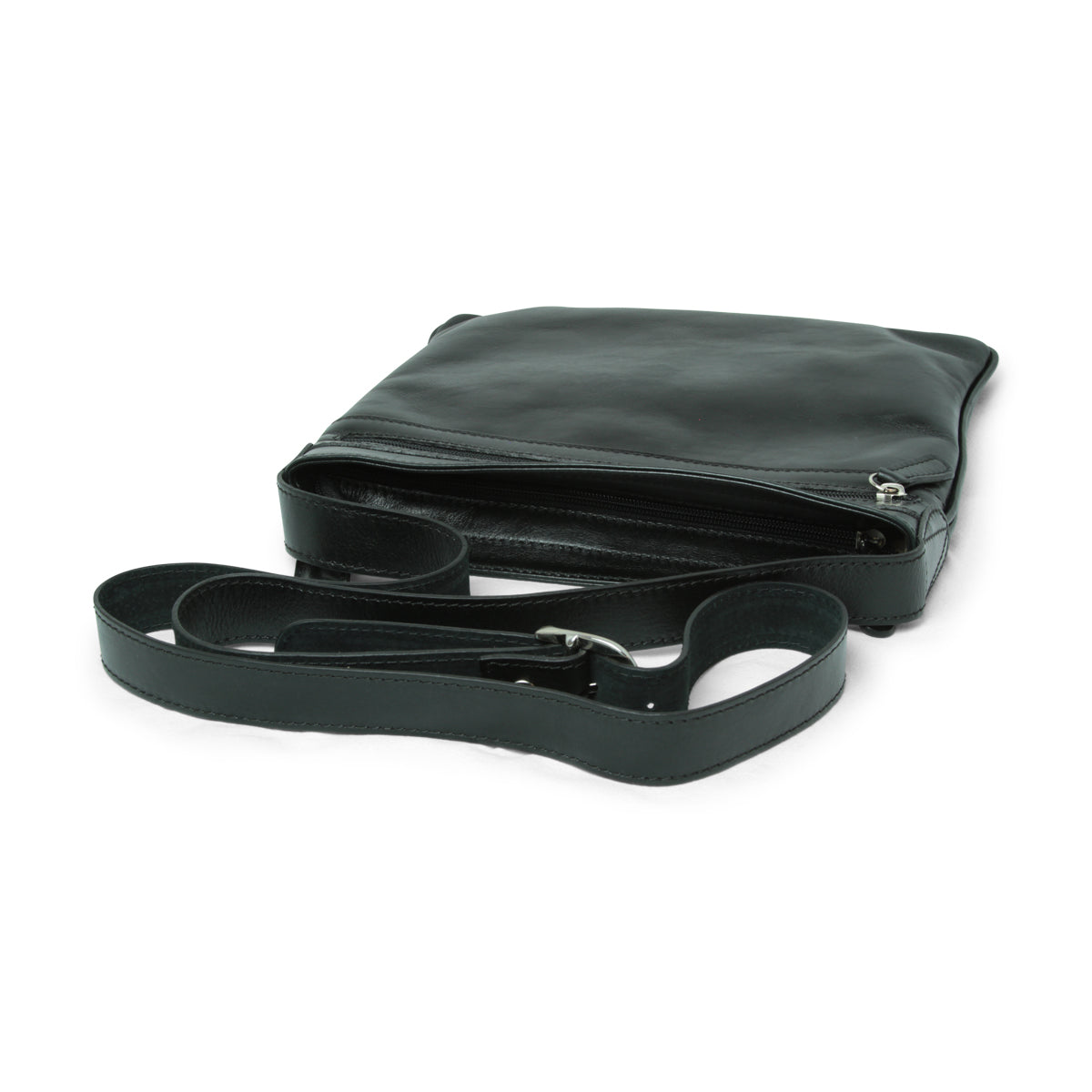 Leather cross body bag - black-1
