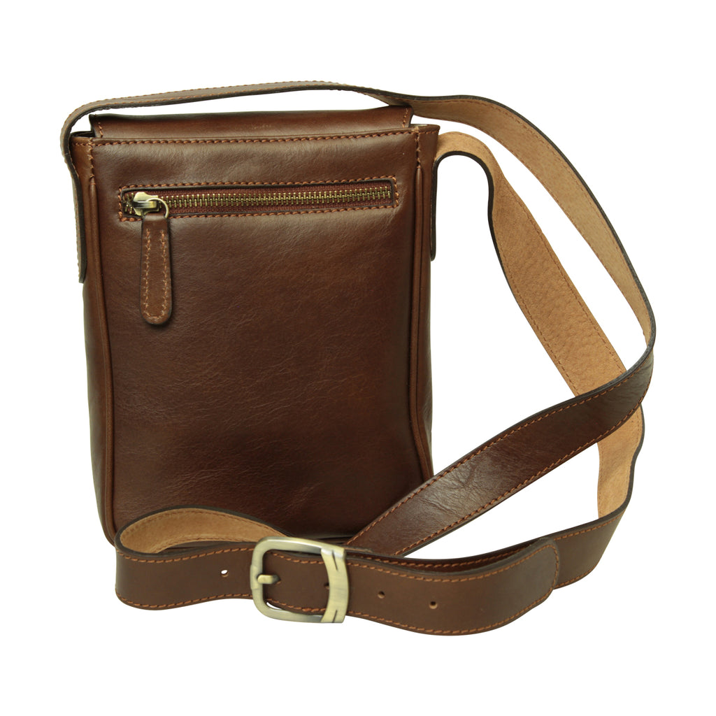 Cowhide leather cross body bag- Chestnut-1
