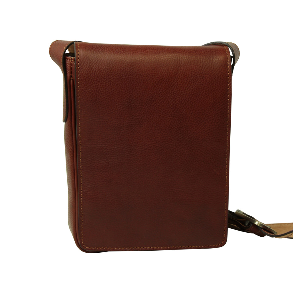 Cowhide leather cross body bag- Mahogany Brown-0