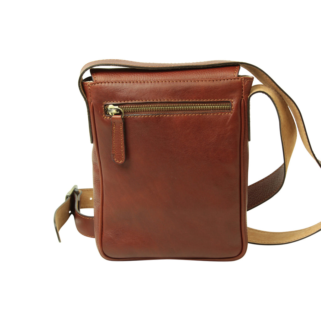 Cowhide leather cross body bag- Mahogany Brown-1