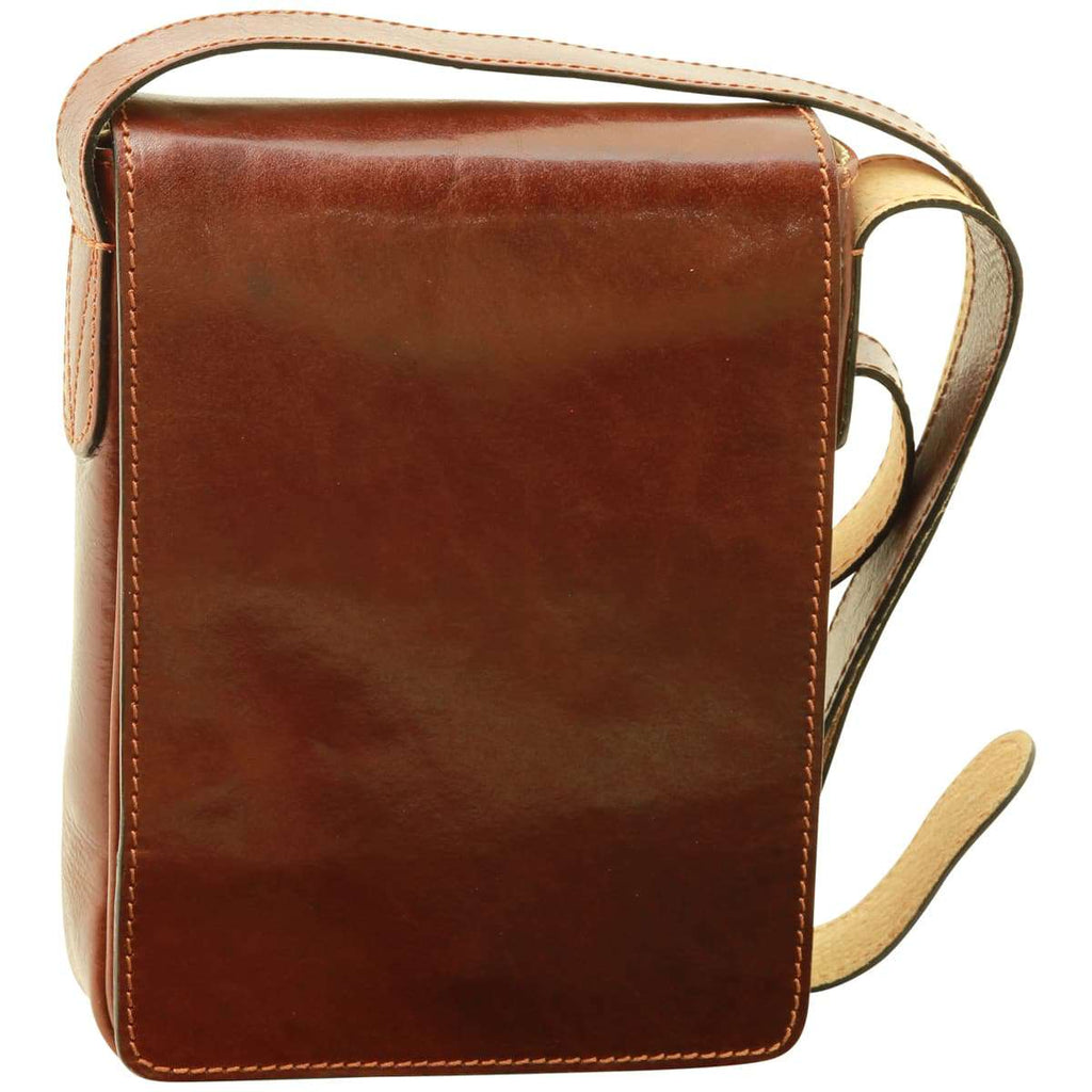 Cowhide leather cross body bag - Brown-0