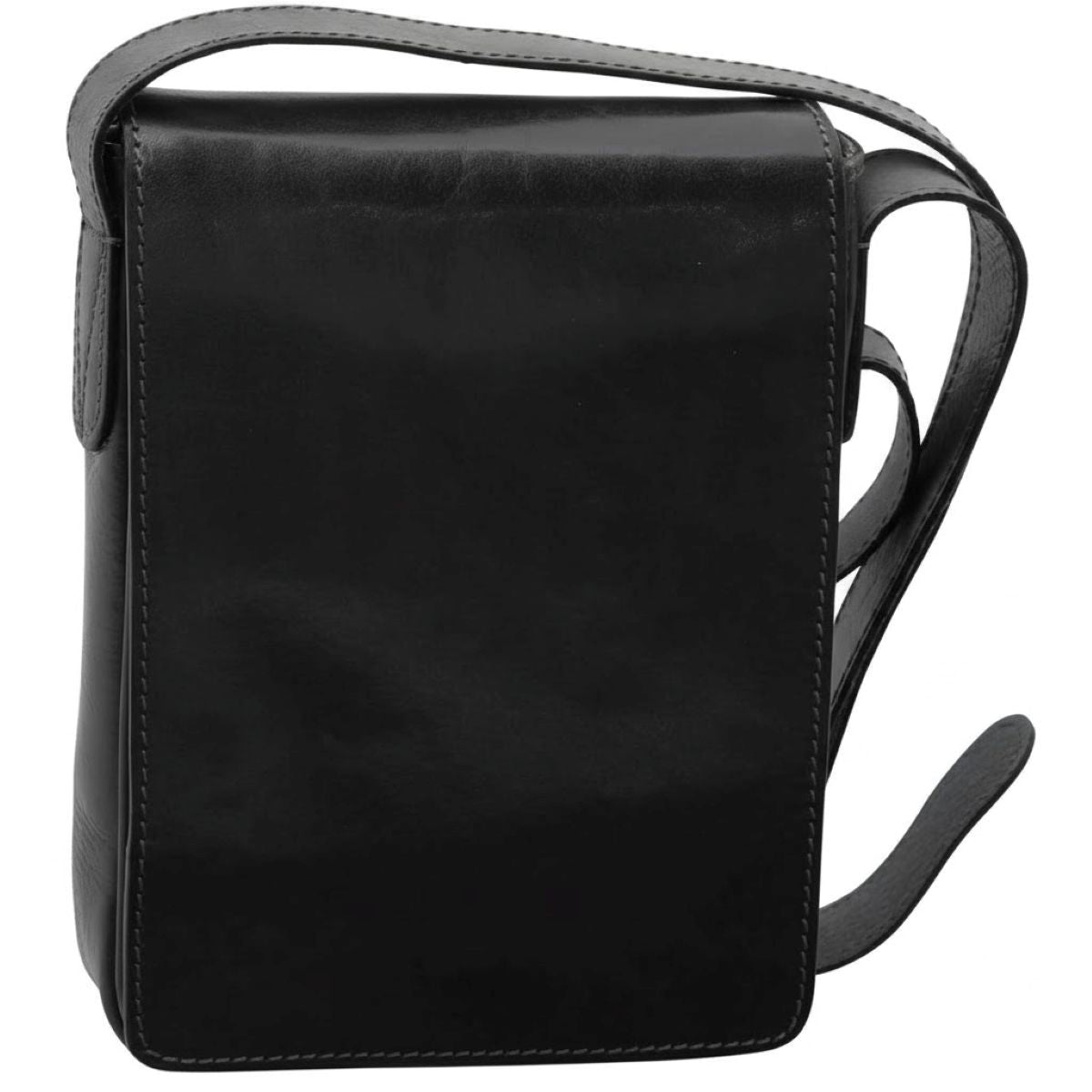 Cowhide leather cross body bag- Black-0