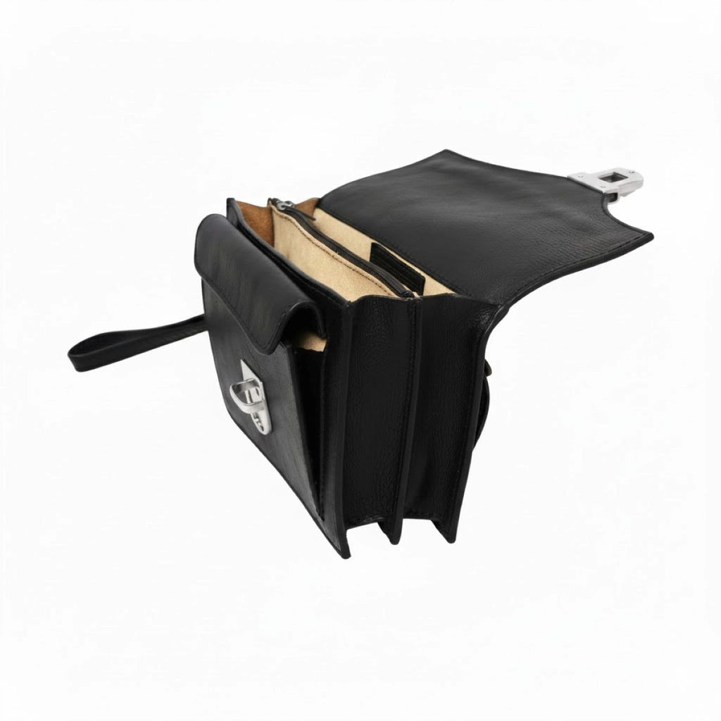 Leather clutch-Black-1