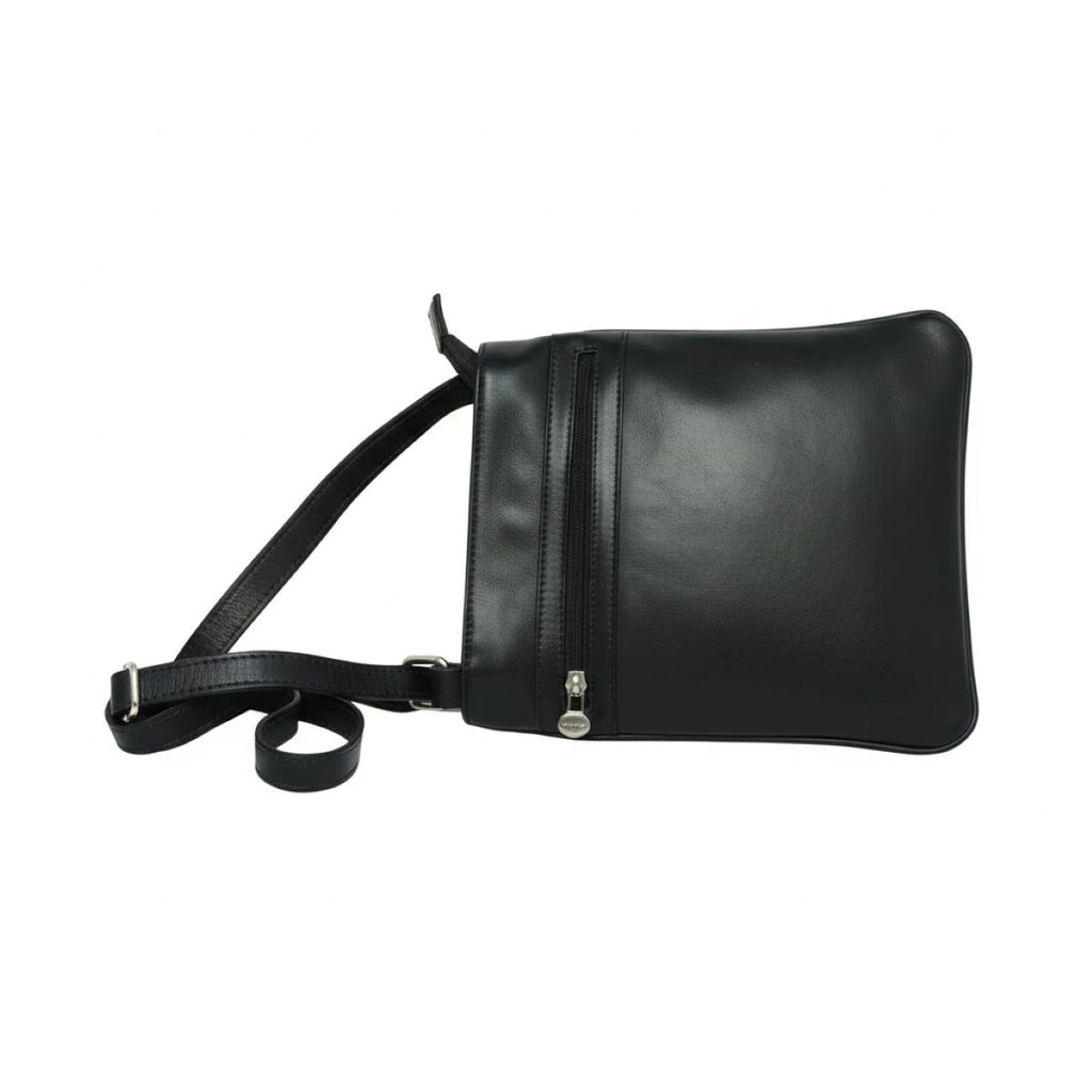 Leather shoulder bag -Black-1