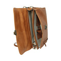 Full grain leather briefcase with schoulder strap - Colonial Brown-1