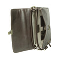 Full grain leather briefcase with schoulder strap - Dark Brown-1
