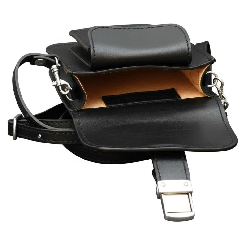 Leather Belt Pouch - Black-1
