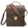 Men’s Leather Briefcase Shoulder Bag in Full-Grain Leather - Dark Brown-1