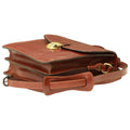 Men’s Leather Briefcase Shoulder Bag in Full-Grain Leather - Brown-1