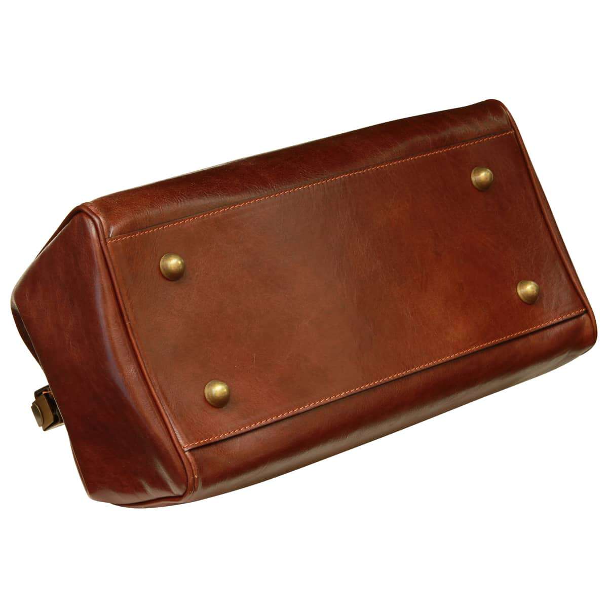 Leather Zipper Bag - Brown-1