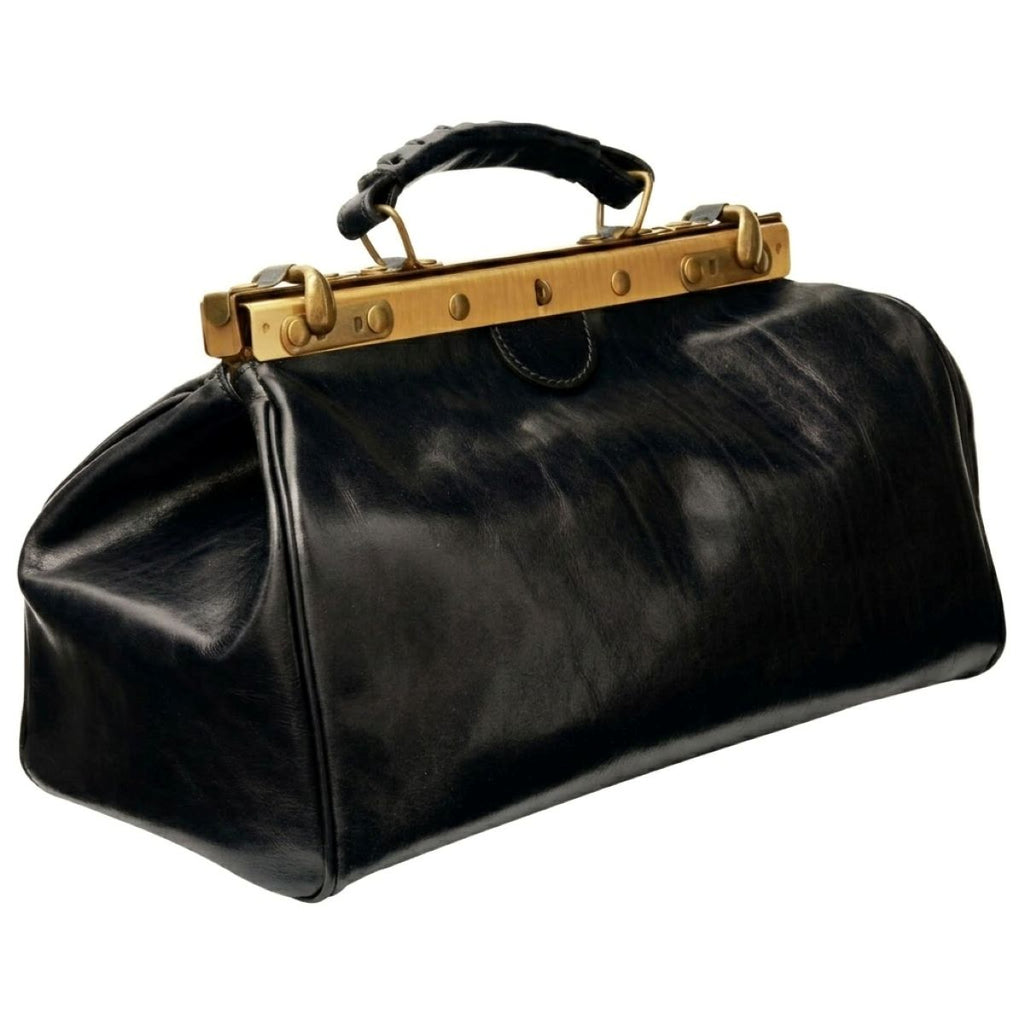 Leather Zipper Bag – Black-1
