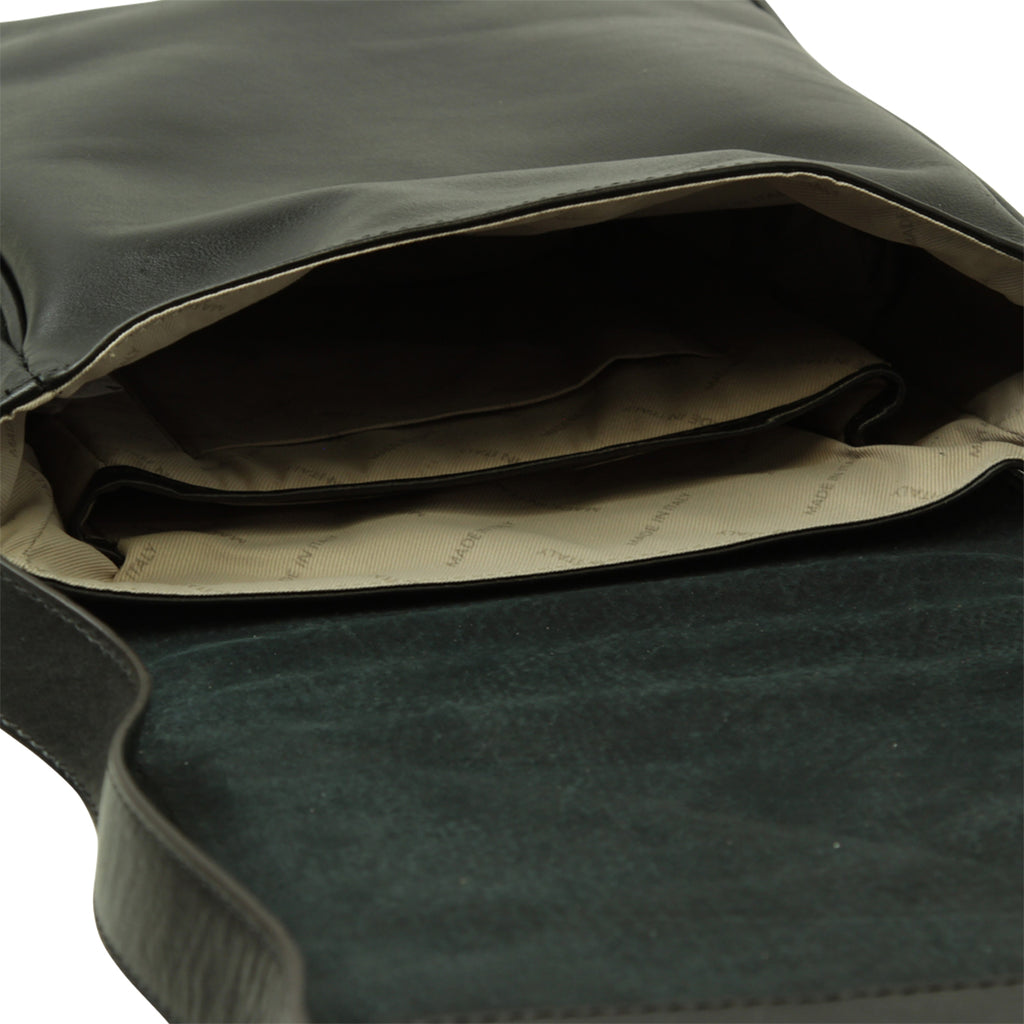 Leather Satchel Bag for I-Pad - Black-1