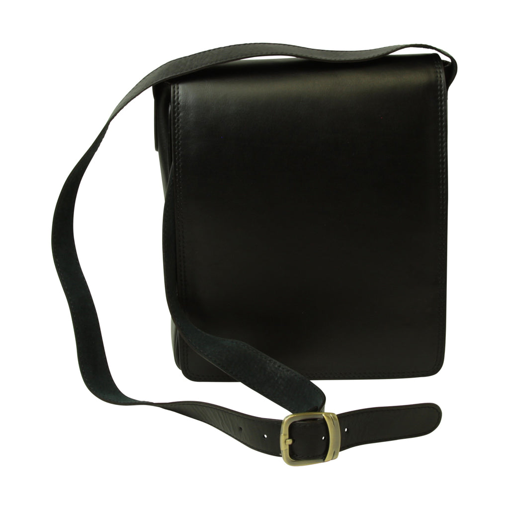Leather Satchel Bag for I-Pad - Black-0