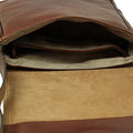 Leather Satchel Bag for I-Pad - Brown-1