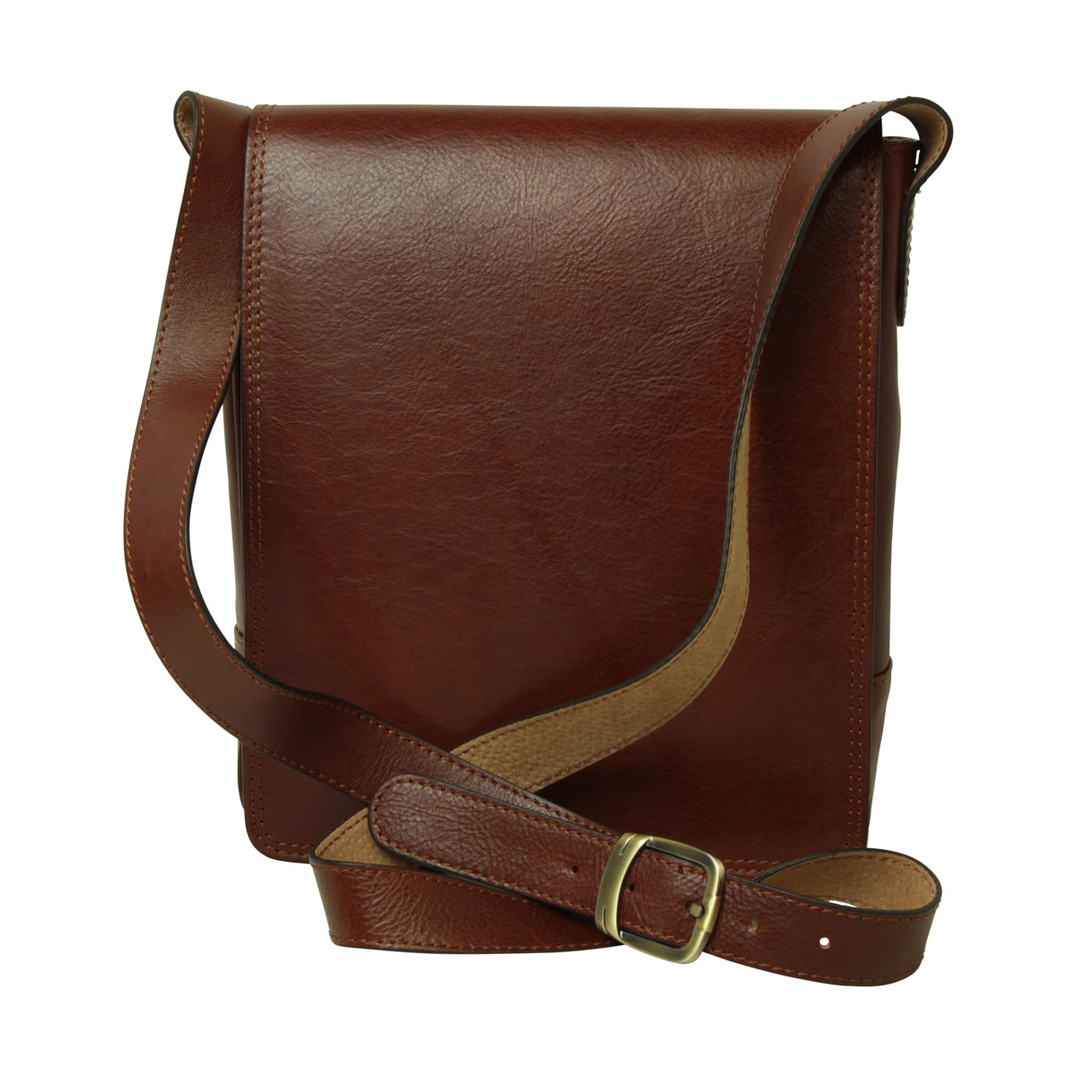 Leather Satchel Bag for I-Pad - Brown-0