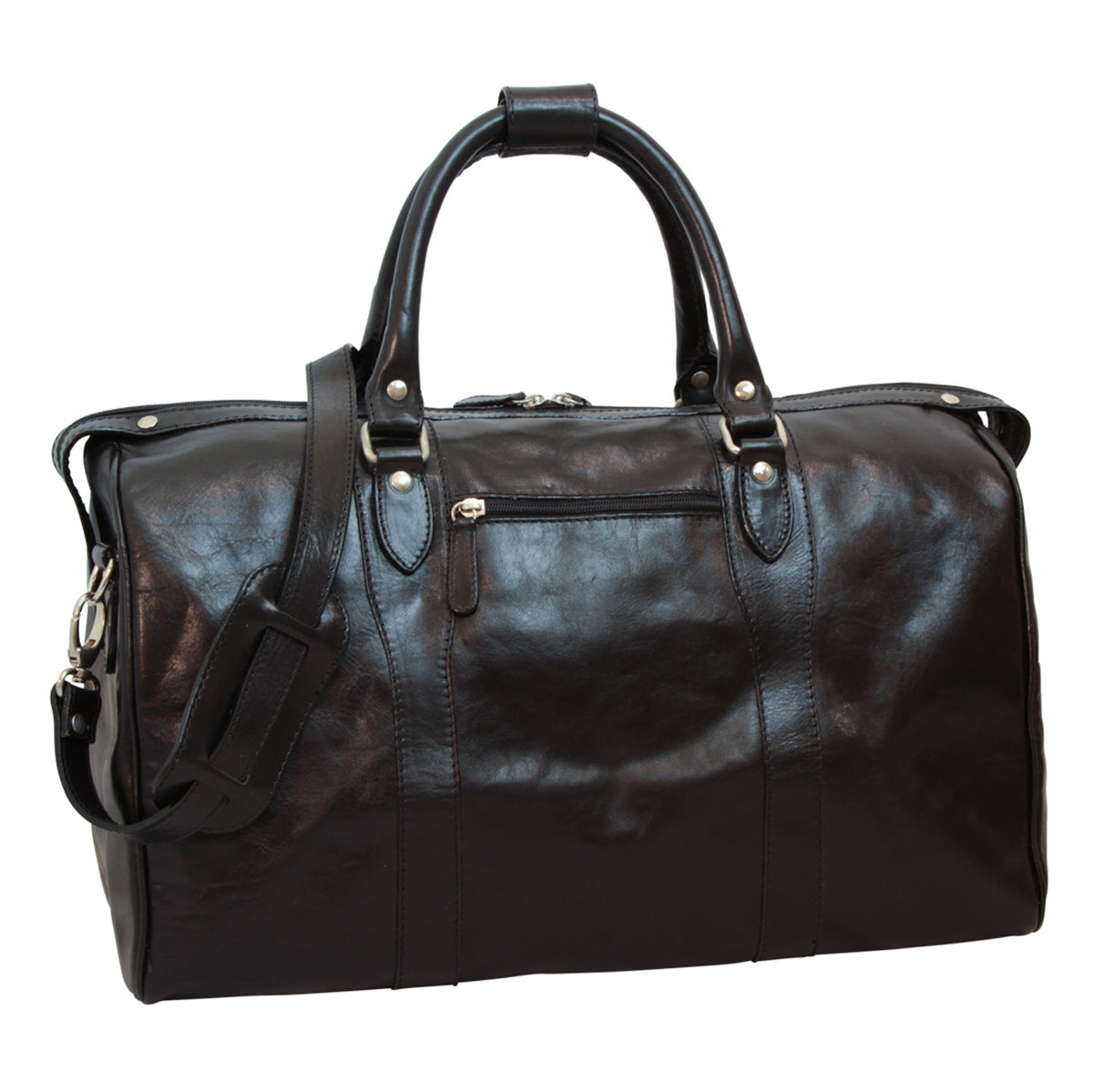 Italian Leather Travel Bags for Men in Full-Grain Leather - Black-0