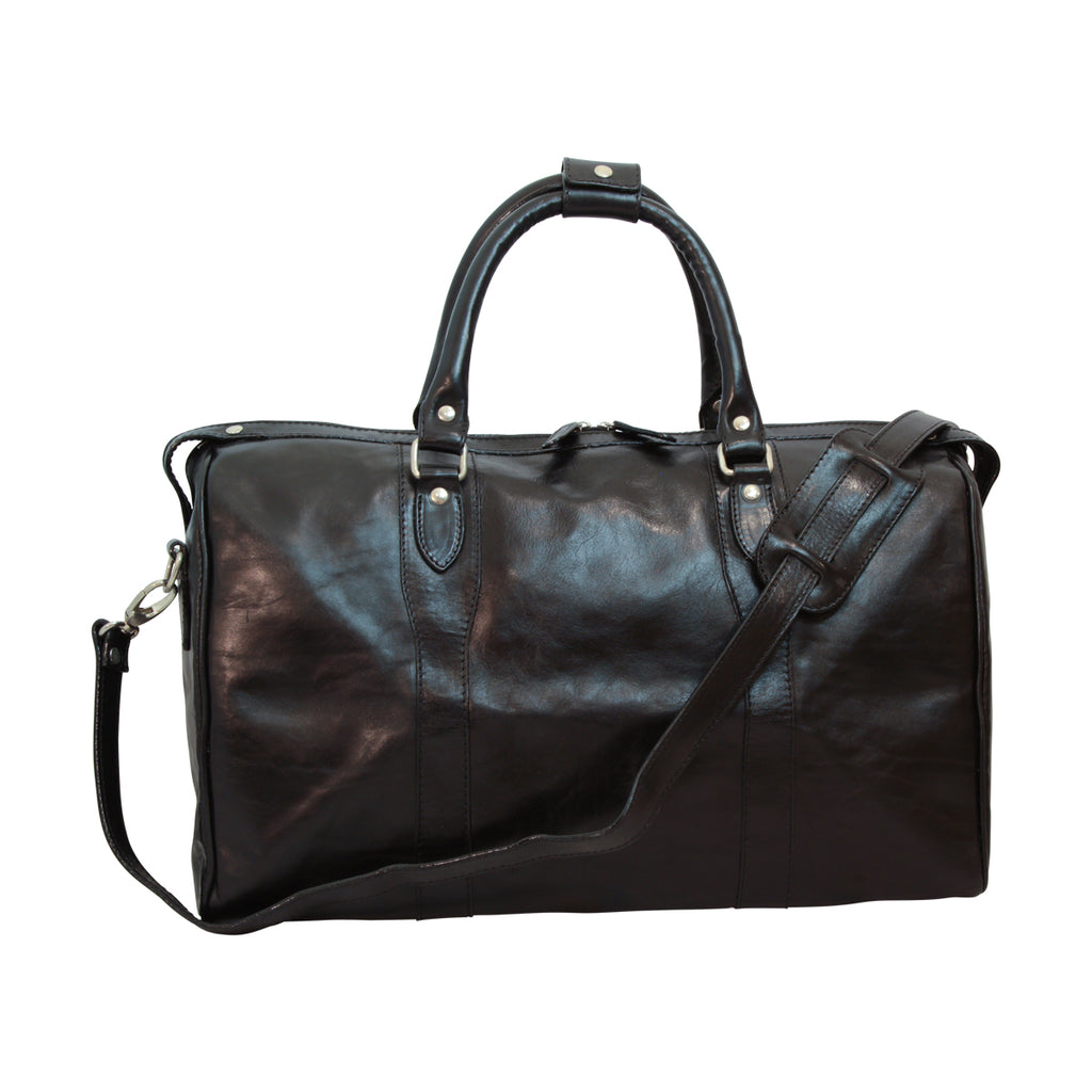 Italian Leather Travel Bags for Men in Full-Grain Leather - Black-1