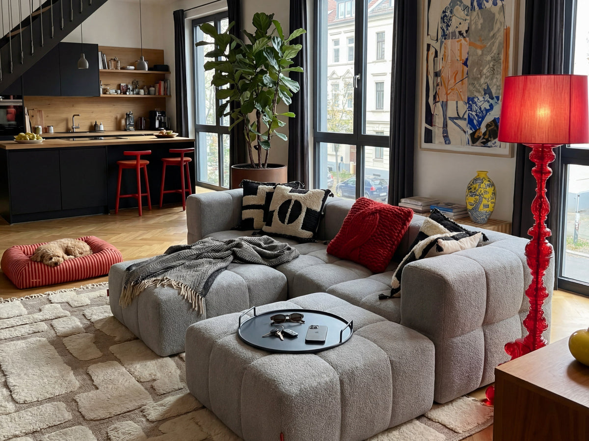 2 Teiliges Modulares Sofa – Grau-4