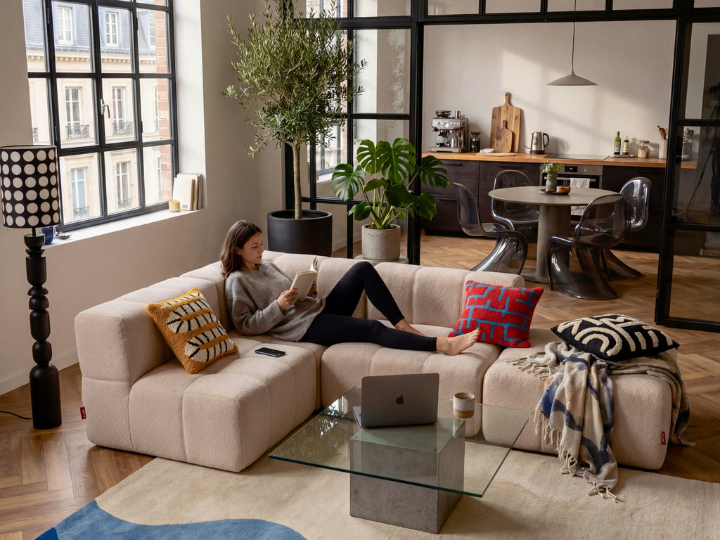 6 Teiliges Modulares Sofa – Beige-4