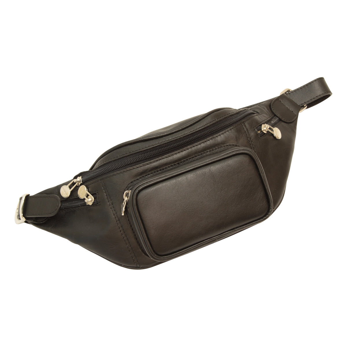 Handmade Leather Belt Bag in Italian Leather - Black-1