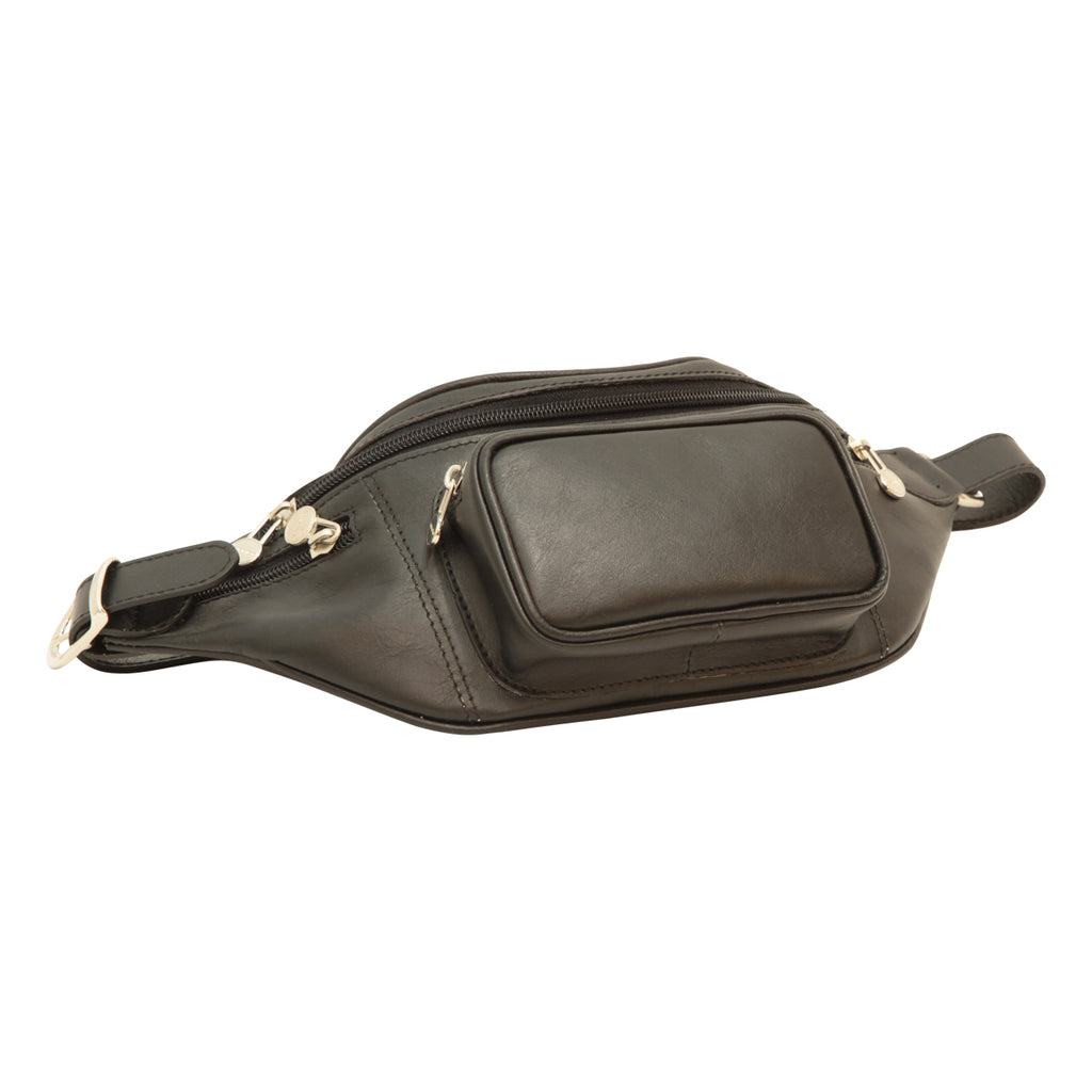 Handmade Leather Belt Bag in Italian Leather - Black-0