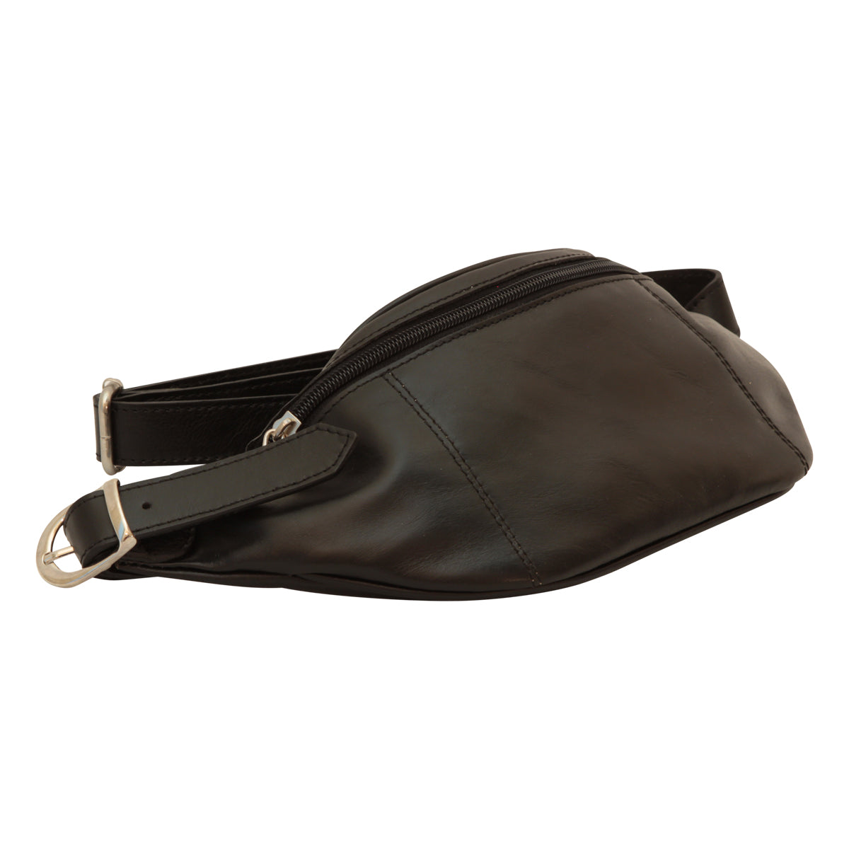 Full grain Italian calf skin leather belt pack  - Black-1