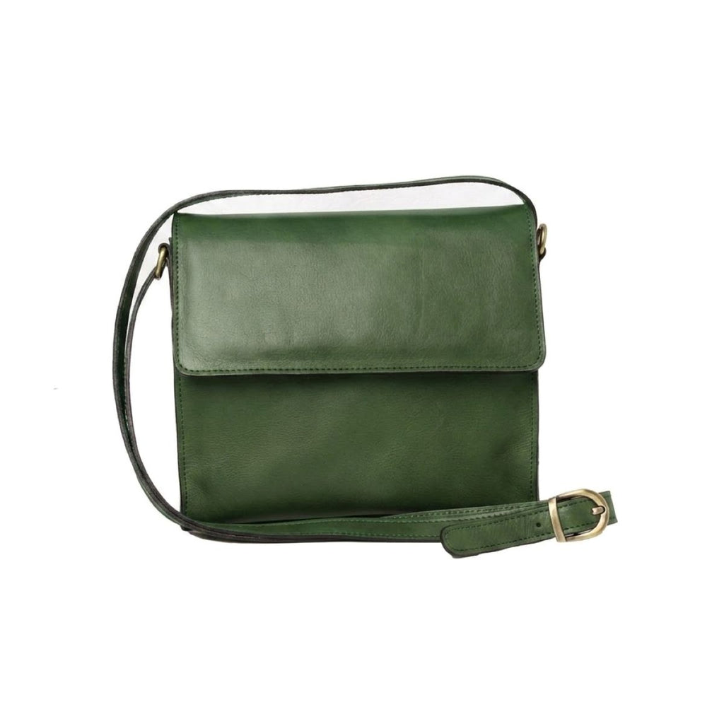 Full grain calfskin shoulder bag - Green-0